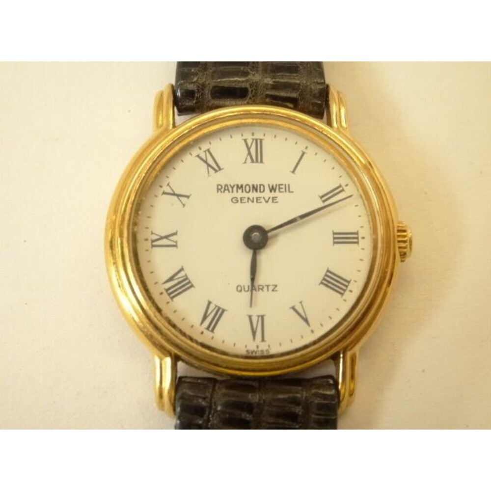 Raymond Weil Model 5718 20mm 18k Gold EP Quartz Watch White Roman Dial